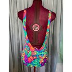 Jantzen one piece swimsuit Vintage 1980s bright orange green purple Photo 3