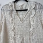 Anthropologie  Thames White Eyelit Cotton Mini Dress Long Sleeve Photo 5