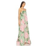 NEW L’IDEE Costiera Maxi Dress Womens Strapless Green Pink Floral Size Small Photo 1