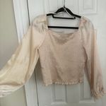 Skies Are Blue Shimmery Smocked Long Sleeve Top Photo 1