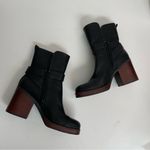 Kork-Ease Korks Boots Marci Bootie Block Heel Square Toe Buckle Faux Leather Comfort Black Photo 4