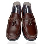 NWOT G.H. Bass Weejuns Tassel Loafers Brown Leather Moc Toe Lug Sole 9.5 Womens Photo 5