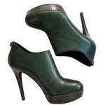 Like New House of Harlow 1960 Leather Heeled Booties Green / Snakeskin Size 8 Photo 0