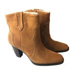 Aerosoles  Womens Lazu Western Boots Tan Suede Heel Slip On 9.5 Photo 0