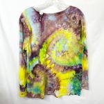 A New Day  Medium Top Handmade Tie Dye Long Sleeve Yellow Spiral Festival 1757 Photo 2