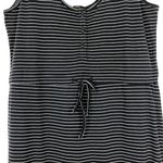 VERO MODA New Striped Knit Henley Daina Dress Sleeveless Tie Waist Maxi Navy Photo 6