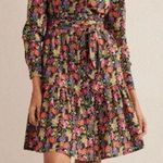 BODEN Flower Print Shirt Mini Dress with Tie in Belt NWOT Size 10 Photo 0