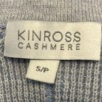 Kinross Cashmere Blue Waffle Knit Full Zip Cardigan Photo 5