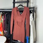 Bottega Veneta New  Ribbed Knit Mini Dress in Rust Brown Photo 7