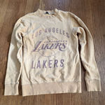 Junk Food LA Lakers Crewneck Sweatshirt Vintage Wash Tan Purple Small NBA XXS Photo 0