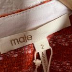 Maje Coral Pink Orange Wool Tweed Short Sleeve Smocked Mini Cocktail Dress 2 New Photo 8