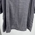 Flax  Dark Gray Button Down linen Shirt lagenlook 22-24 3/4 sleeve oversized Photo 9