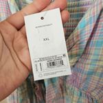 Isabel Maternity Top Tie Front Nursing Plaid Pastels Casual Short Sleeve Spring Pink Size undefined Photo 8