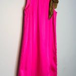 J.Crew Swingy Bow Neck Hot Pink Bronze Bow Dress Size XXS Photo 4