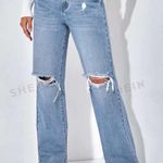 SheIn High Waisted Ripped Straight Leg Jeans Photo 1