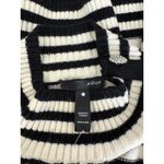 AQUA  Striped‎ Mock Neck Sweater Rhinestone Button Detail Long Sleeve L Photo 4