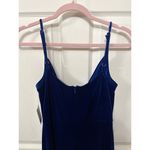 NWT Taylor Royal Blue Velvet Fringe Cowl Neck Dress, Sz 8 Size M Photo 5