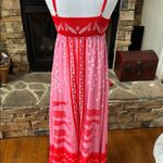 Boutique Red and Pink Spaghetti Strap Sundress smocked back Photo 2