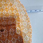 Anthropologie  Maeve Petrin Button Down‎ Shirt Geometric Floral Orange Size 0 Photo 6