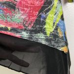 Jess and Jane Size Large Tunic Top Womens Shirt Burnout Abstract Art Multi Mesh Black Photo 8