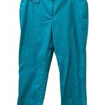 Ann Taylor  Loft petite Size 8 blue Turquoise Cotton Spandex capris Crop Bottoms Photo 0