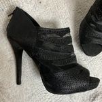 Top Moda  Black Peep Toe Stiletto Heels Size 8 Photo 1