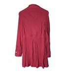 Free People  Red Polka Dot Button Dow Shirt Dress Size L Photo 6