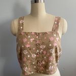 BP x Nordstrom Rack Floral Crop Top- Linen- Tan- Size XL- NWOT Photo 1