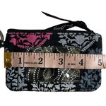 Vera Bradley Black Zip Id Card Card Holder Wallet Keychain Photo 6