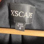 XScape  Black Beaded Chiffon Cape Evening Sheath Dress Size 4 Photo 2