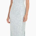 JS Collections  Women's Ice Blue Sequin Claire Tea Length Midi Dress Size 2 NWT Photo 0