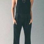 Flynn Skye Party Jumpsuit Overalls Black Rayon Flare Cut - Size Medium Photo 0