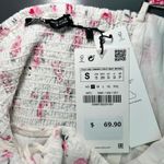 ZARA  NWT Floral Ruched Midi Dress Small Sweetheart Neck Button Smocked Back Photo 5