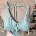 Victoria's Secret  Bikini Top Reversible Boho Lavender Aquamarine Tassels Photo 3