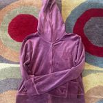 Juicy Couture Raspberry Velour Zip Up Jacket Cropped Newer Style Women’s Small Photo 0