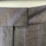 Escada Wide Leg Gray/Purple Pinstripe Silk/Wool Slacks Size 40/4 Gray Photo 5