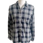 Ralph Lauren Jeans Co Plaid Button Down Collared Shirt Black White Medium Ladies Photo 0