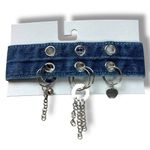 Urban Outfitters UO  Denim Charm Choker Necklace NWT Photo 1