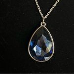 Blue stone Jewelry Set, Necklace, Earrings and Cocktail Ring Silver Photo 1