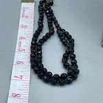 Vintage black facetted beaded double strand necklace W.Germany. Photo 7