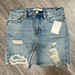 Free People Relaxed & Destroyed Denim Skirt | Size 24 | NWT Photo 2