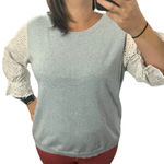 Skies Are Blue Floral Eyelet Ruffle 3/4 Sleeve Crewneck Pullover Knit Sweater 2X Photo 32