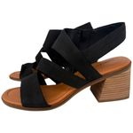 Lucky Brand  Women's Rhodette High Heel Sandal‎ Black Nubuck Leather Size 11M Photo 6