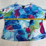 Ali Miles Multicolor Abstract 3/4 Sleeve Top XLP Artsy Lagenlook Embellished Blue Size undefined Photo 14