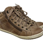 Taos Union Comfort High Top Zip Up Tan Leather Sneakers in Tan 8 Photo 0