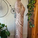 Evening prom evening formal mermaid trumpet gown with gold sequins size L Size L Photo 1