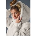 Alo Yoga Foxy Faux Fur Jacket Ivory white With Removable Hoodie Size XS Photo 3