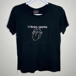 Vintage Rolling Stones Black‎ Rhinestone Logo T Photo 0