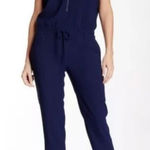 Vince  navy blue v-neck‎ zip front jumpsuit size 10 women's Photo 0