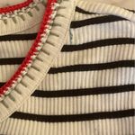 J.Crew NWT Vintage Rib Shrunken Tee Shirt Contrast Stitch Ivory - Green Tape Photo 7